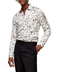 Topman Floral Print Slim Shirt