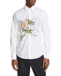 Givenchy Flower Print Cotton Button Up Shirt