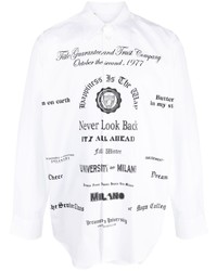 MSGM Graphic Print Long Sleeve Cotton Shirt