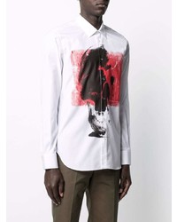 Alexander McQueen Graphic Print Long Sleeve Shirt