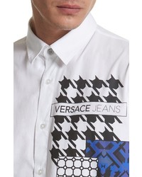 Versace Jeans Houndstooth Print Sport Shirt