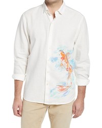 Tommy Bahama Koi Seas Button Up Shirt In Blazing Orange At Nordstrom
