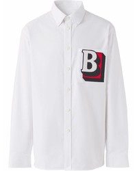 Burberry Letter Patch Cotton Shirt