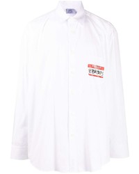 Vetements Logo Patch Button Up Shirt