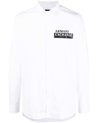 Armani Exchange Logo Patch Cotton Shirt