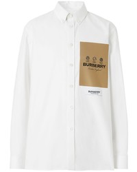 Burberry Logo Patch Cotton Shirt
