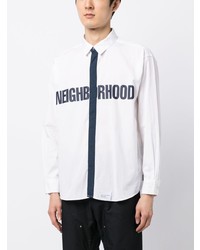 Neighborhood Logo Print Cotton Shirt