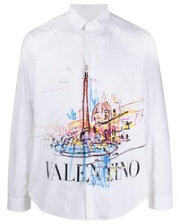 Valentino Logo Print Long Sleeve Shirt