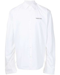 Valentino Logo Print Oversized White Shirt