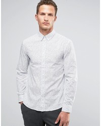 Celio Long Sleeve Slim Fit Shirt With All Over Ditsy Print