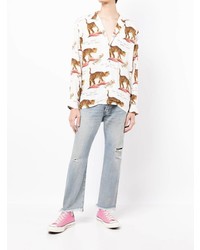 Endless Joy Motif Print Pocket Shirt