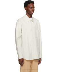 Solid Homme Off White Embroidered Shirt