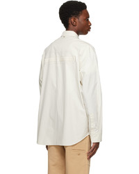 Solid Homme Off White Embroidered Shirt