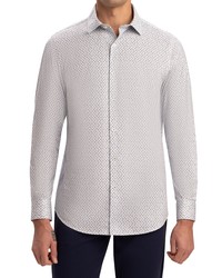 Bugatchi Ooohcotton Tech Knit Button Up Shirt In Classic Blue At Nordstrom