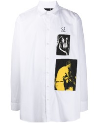 Raf Simons X Fred Perry Oversized Printed Patch Shirt