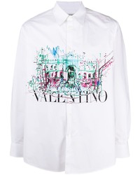 Valentino Painterly Print Logo Shirt
