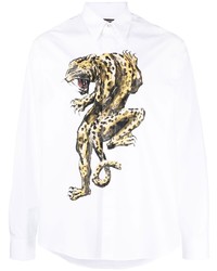 Roberto Cavalli Panther Print Cotton Shirt