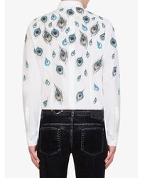 Dolce & Gabbana Peacock Print Long Sleeve Shirt