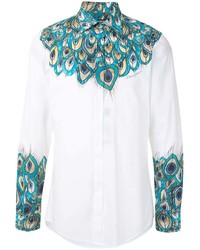 Dolce & Gabbana Peacock Print Long Sleeve Shirt