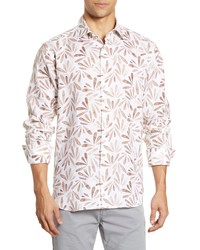 Bugatchi Print Shaped Fit Button Up Shirt