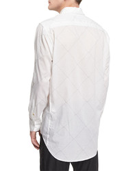rag & bone Printed Long Sleeve Sport Shirt White