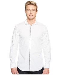 Calvin Klein Printed Trim Collar Button Down Shirt Long Sleeve Button Up