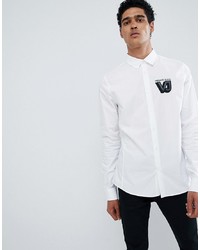 Versace Jeans Shirt In White With Small Logo