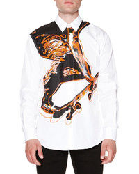 DSQUARED2 Skater Print Long Sleeve Shirt White