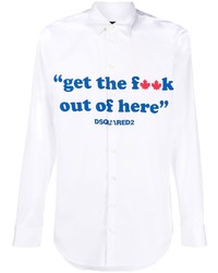 DSQUARED2 Slogan Print Buttoned Shirt