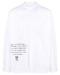 MSGM Slogan Print Long Sleeve Shirt