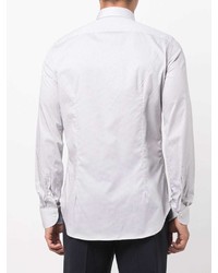 Canali Spot Patterned Long Sleeve Shirt