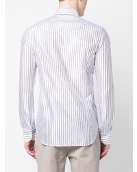 Canali Stripe Print Cotton Shirt