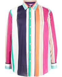 Etro Stripes Print Long Sleeved Cotton Shirt