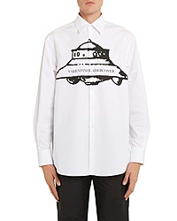 Valentino Ufo Graphic Button Up Shirt