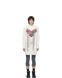 Comme Des Garcons Homme Plus White A Pattern Pearl Bead Embroidery Shirt