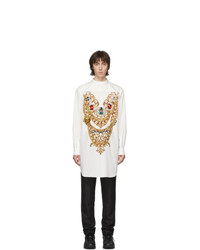 Comme Des Garcons Homme Plus White C Pattern Pearl Embroidery Shirt