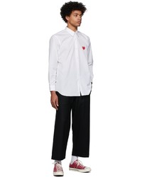 Comme Des Garcons Play White Heart Patch Shirt