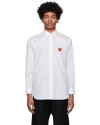 Comme Des Garcons Play White Heart Patch Shirt