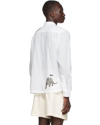 Bode White Limited Edition Cat Motif Shirt