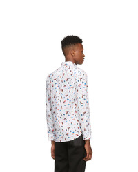 Kenzo White Little Painted Tiger Slim Fit Shirt