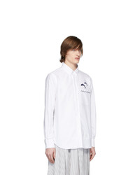 Thom Browne White Oxford Jumping Dolphins Straight Fit Shirt