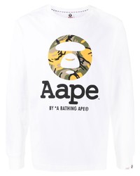 AAPE BY A BATHING APE Aape By A Bathing Ape Logo Print Long Sleeve Top