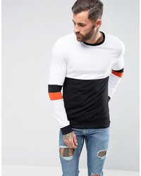 ASOS DESIGN Asos Muscle Fit Long Sleeve T Shirt With Sleeve Cut And Sew Detail