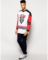 Asos Oversized Long Sleeve T Shirt In Mesh Fabric With Tiger Print