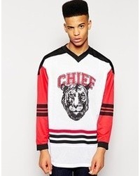 Asos Oversized Long Sleeve T Shirt In Mesh Fabric With Tiger Print
