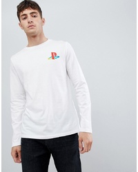 ASOS DESIGN Asos Playstation Long Sleeve T Shirt With Chest Print