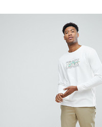 ASOS DESIGN Asos Tall Relaxed Long Sleeve Heavyweight T Shirt With Text Print Off White