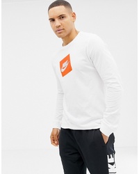 Nike Box Logo Long Sleeve T Shirt In White Aj3873 100