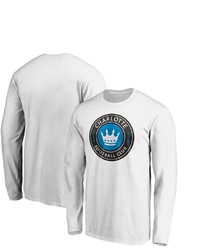 FANATICS Branded White Charlotte Fc Primary Logo Long Sleeve T Shirt