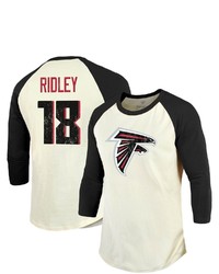Majestic Threads Calvin Ridley Creamblack Atlanta Falcons Vintage Player Name Number Raglan 34 Sleeve T Shirt